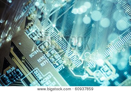 Network. Fiber optic cables, fibre connection, telecomunications concept.
