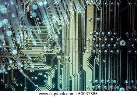 Connectivity.Fiber optic cables, fibre connection, telecomunications concept.