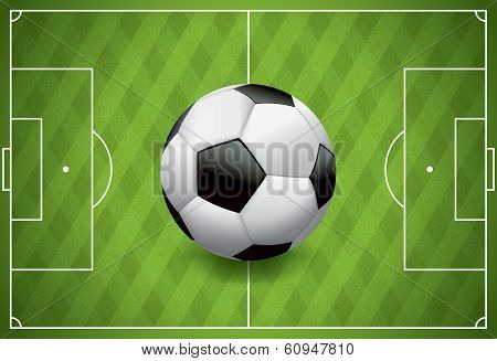 Realistic Football - Soccer Ball On Textured Field