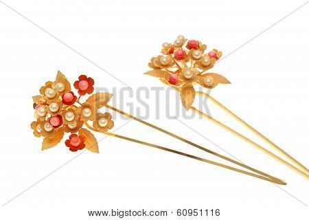antique gold hairpin