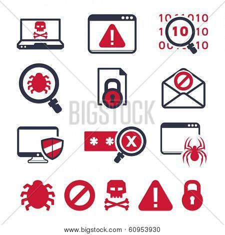 Digital criminal icons set