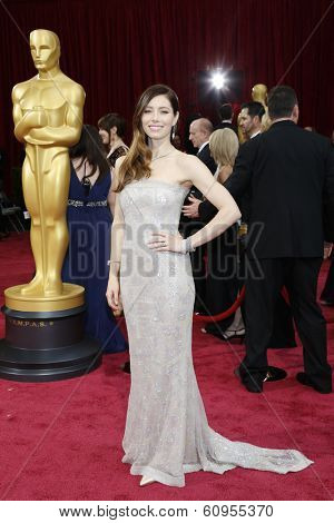 LOS ANGELES - MAR 2:: Jessica Biel  at the 86th Annual Academy Awards at Hollywood & Highland Center on March 2, 2014 in Los Angeles, California