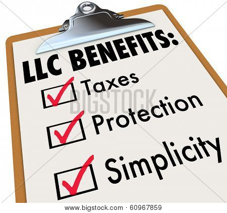 LLC Benefits List Check Marks Boxes Clipboard
