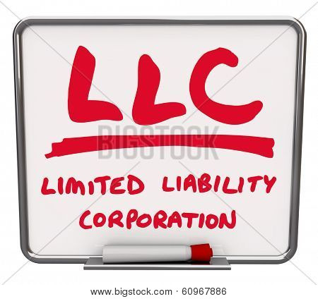 LLC Limited Liability Corporation Words Dry Erase Board Marker