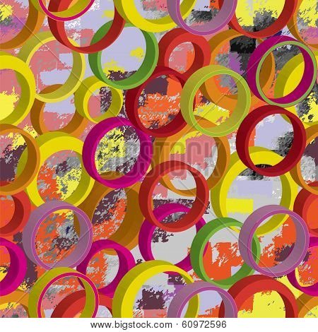 Seamless pattern with 3d colorful rings