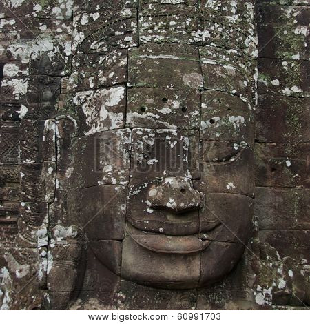 Faces of Avalokitesvara in Bayon Temple, Cambodia