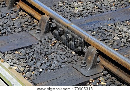 Railway track joint detail.