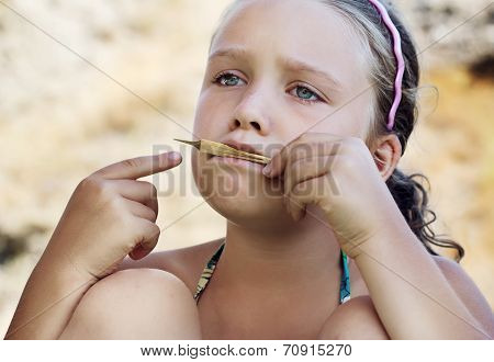 Sad Girl Is Playing On Vargan