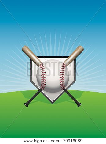 Baseball And Bats Background Illustration