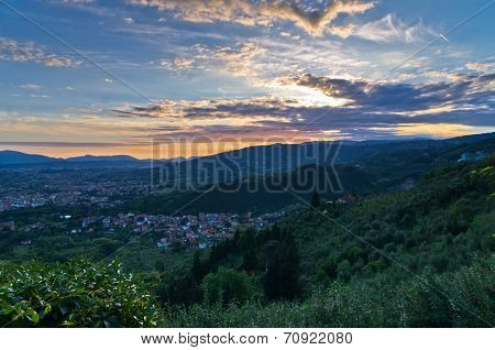 Montecatini Alto near Florence is a good viewpoint toward west Tuscany