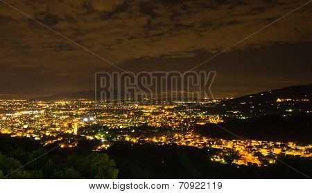 Montecatini Terme by night, near Florence in Tuscany