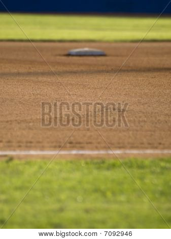 Beskåda av den andra basen för ett Baseball