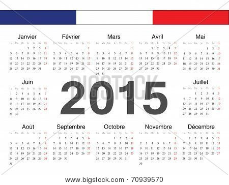 Vecto French Rcircle Calendar 2015