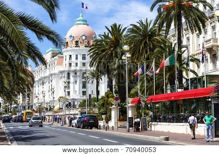 The Hotel Negresco And Promenade Des Anglais, Nice