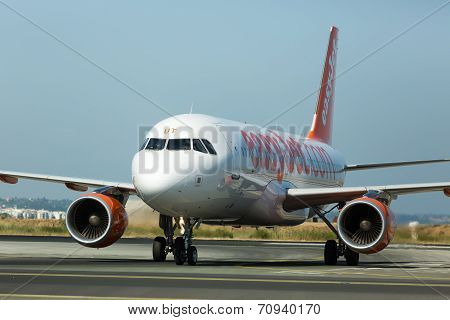 Easyjet Airline Takes Off From International Airport 'makedonia', Greece. Easyjet Is The Second Larg