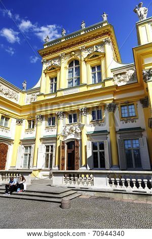 Royal Palace In Warsaw's Wilanow In Poland