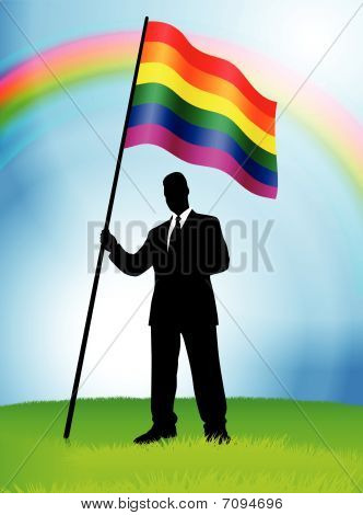 Kaufmann Führer welches Homosexuell Flag original Vektor-illustration