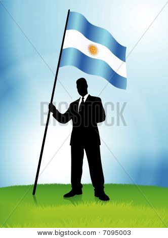 Kaufmann Führer welches Argentinien Flag original Vektor-illustration