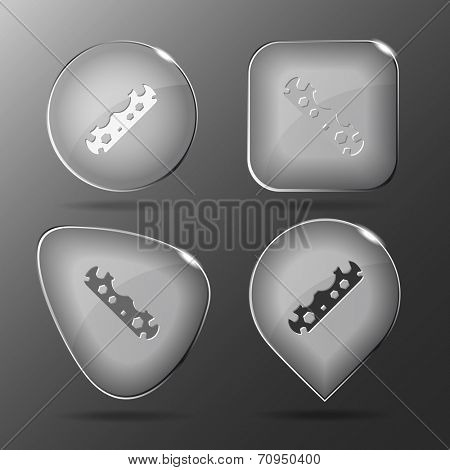 Cycle spanner. Glass buttons. Vector illustration.