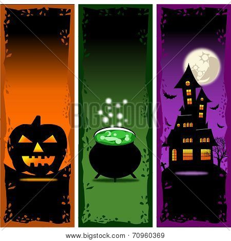 Halloween Banners Vector Set 2