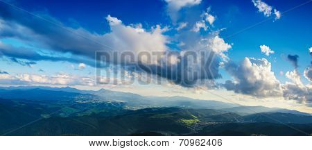 Carpathian mountain landscape panorama