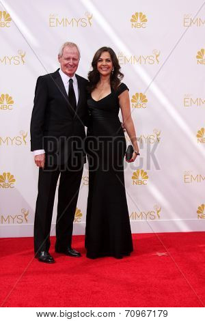LOS ANGELES - AUG 25:  Bertram van Munster, Elise Doganieri at the 2014 Primetime Emmy Awards - Arrivals at Nokia at LA Live on August 25, 2014 in Los Angeles, CA