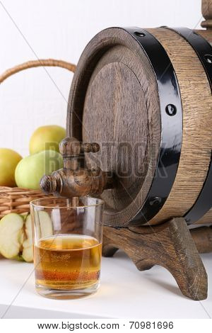 Still life with tasty apple cider and fresh apples