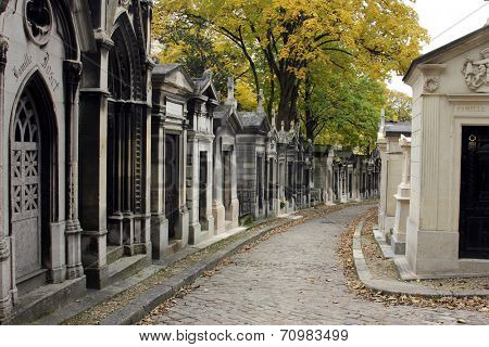 PARIS - NOVEMBER 07: Pere Lachaise cemetery in Paris November 07, 2012 in Paris, France. 