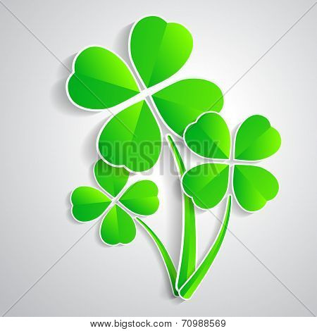 Four-leaf Clover For Luck Happiness Green Three Branches