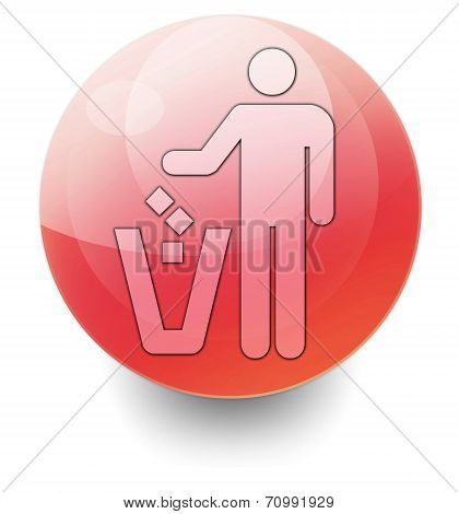 Icon, Button, Pictogram Litter Container