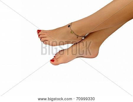 Beautiful Bracelet On A Female Foot