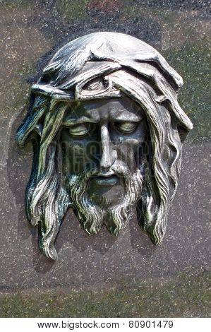 christ the head, relief, close-up