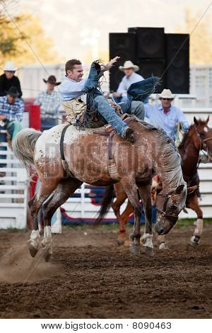 Willits, CA-juli 03: Deelnemers van de vierde van juli viering Willits Frontier dagen rodeo.