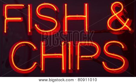 Fish And Chips Restaurant Neon Sign