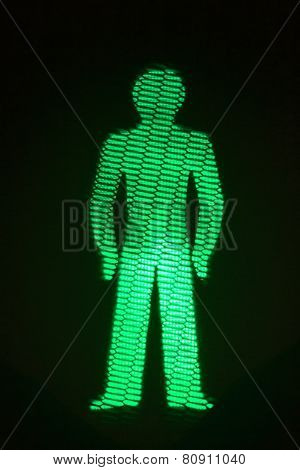 Green Man Go Pedestrian Traffic Light