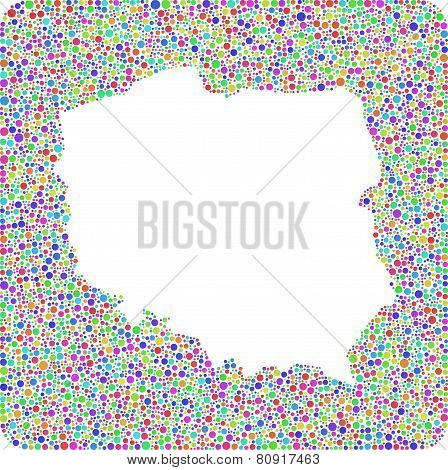 Isolated map of Poland - Europe -