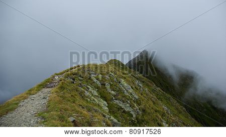 Way to Moldoveanu Peak, the highest peak in Romanian Carpathians