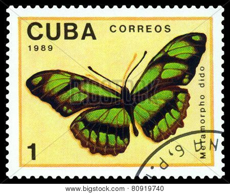 Vintage  Postage Stamp. Butterfly  Metamorpho Dido.