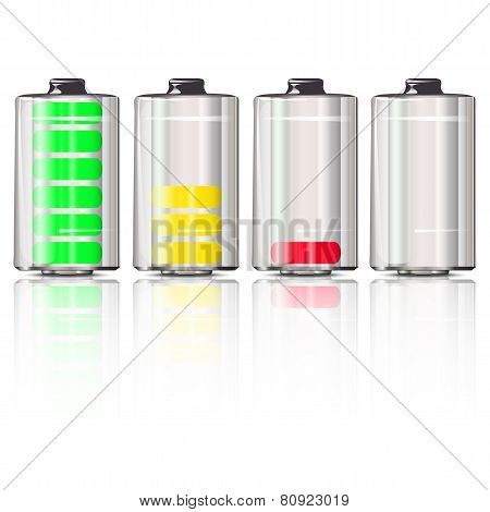 Battery With The Charges And Reflection