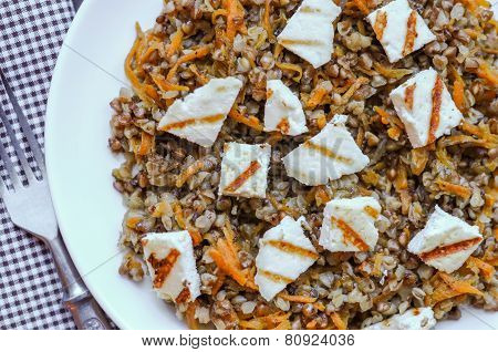 Buckwheat With Carrot And Chopped Adygei Cheese