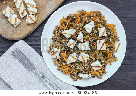 Buckwheat With Carrot And Chopped Adygei Cheese