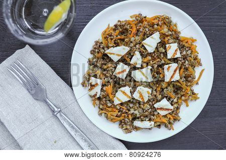 Buckwheat With Carrot And Chopped Adygei Cheese