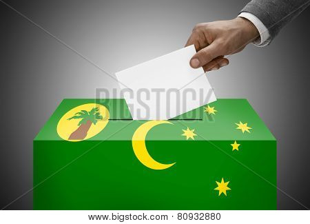 Ballot Box Painted Into National Flag Colors - Cocos (keeling) Islands