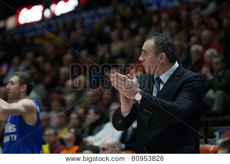 VALENCIA, SPAIN - JANUARY 21: Vladimir Arnautovic during Eurocup match between Valencia Basket Club and CSU Asesoft at Fonteta Stadium on January 21, 2015 in Valencia, Spain