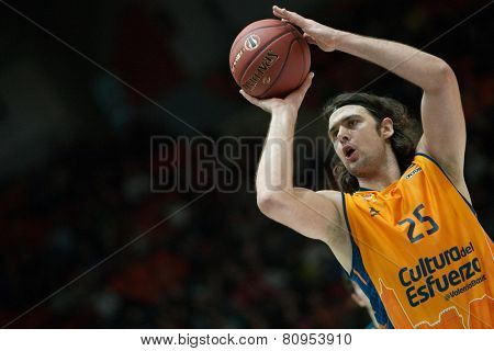 VALENCIA, SPAIN - JANUARY 21: Loncar during Eurocup match between Valencia Basket Club and CSU Asesoft at Fonteta Stadium on January 21, 2015 in Valencia, Spain