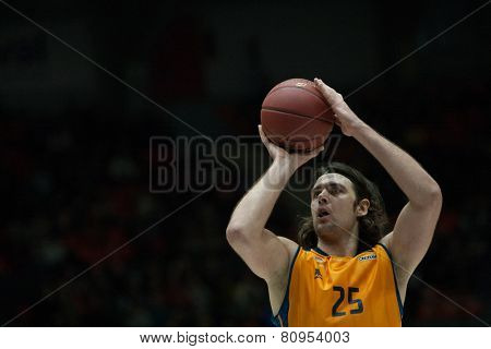 VALENCIA, SPAIN - JANUARY 21: Loncar during Eurocup match between Valencia Basket Club and CSU Asesoft at Fonteta Stadium on January 21, 2015 in Valencia, Spain