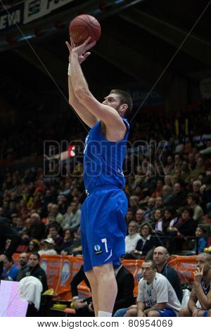 VALENCIA, SPAIN - JANUARY 21: Pelekanos during Eurocup match between Valencia Basket Club and CSU Asesoft at Fonteta Stadium on January 21, 2015 in Valencia, Spain