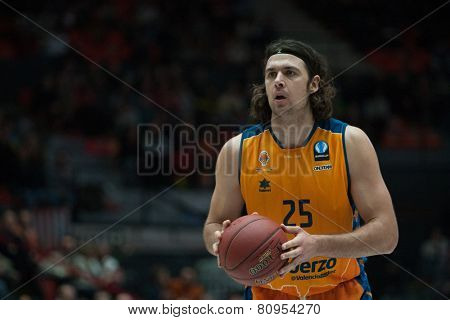 VALENCIA, SPAIN - JANUARY 21: Loncar during Eurocup match between Valencia Basket Club and CSU Asesoft at Fonteta Stadium on January 21, 2015 in Valencia, Spain