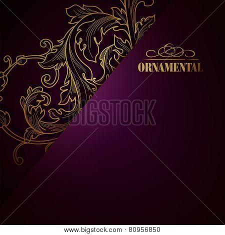 Beautiful elegant background with lace floral ornament and place for text. Designl elements, ornate background. Vector illustration. EPS 10