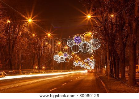 City lights on holidays